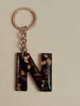Handmade Letter Keychain (Black & Gold )