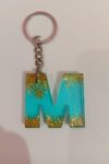 Handmade Letter Keychain (Black & Gold )
