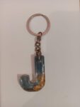 Handmade Letter Keychain (Black & Gold )