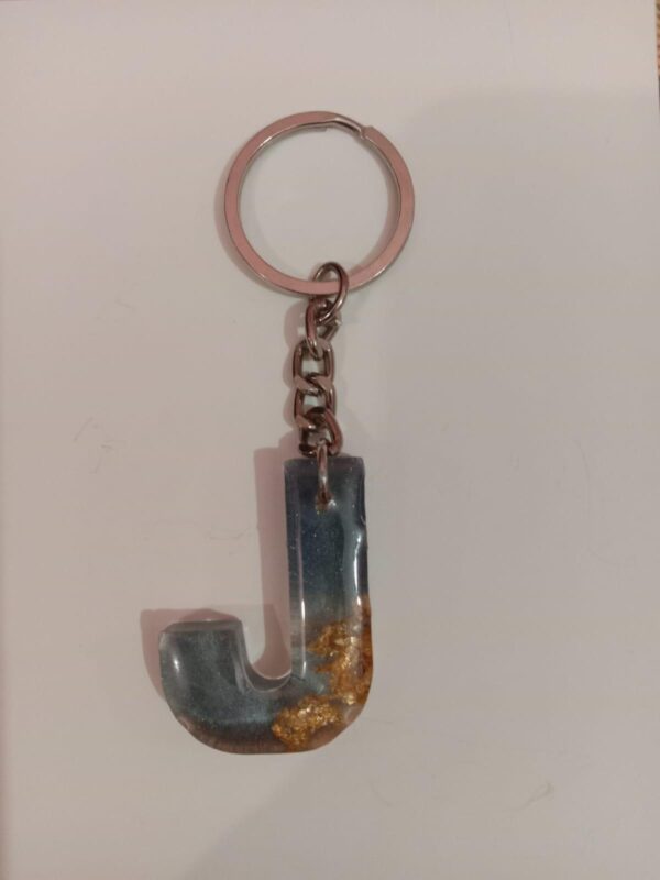 Handmade Letter Keychain (Black & Gold )