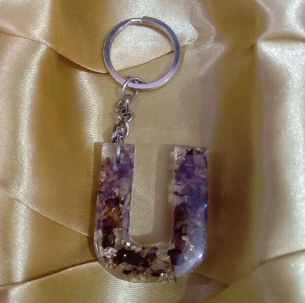 Handmade Letter Keychain (Black & Gold )