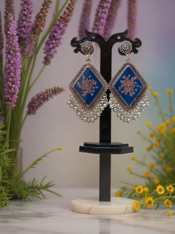 Handmade Diamond Earrings with Exquisite Handwork – Royal Blue